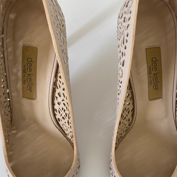 DEE KELLER Nude Carly Leather Lasercut Pumps - Picture 9 of 12